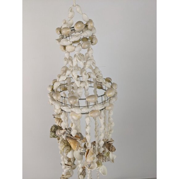 Vintage 70’s Seashell Chandelier Sea Shells Nautical Beach Boho Coast 30" - Picture 3 of 14